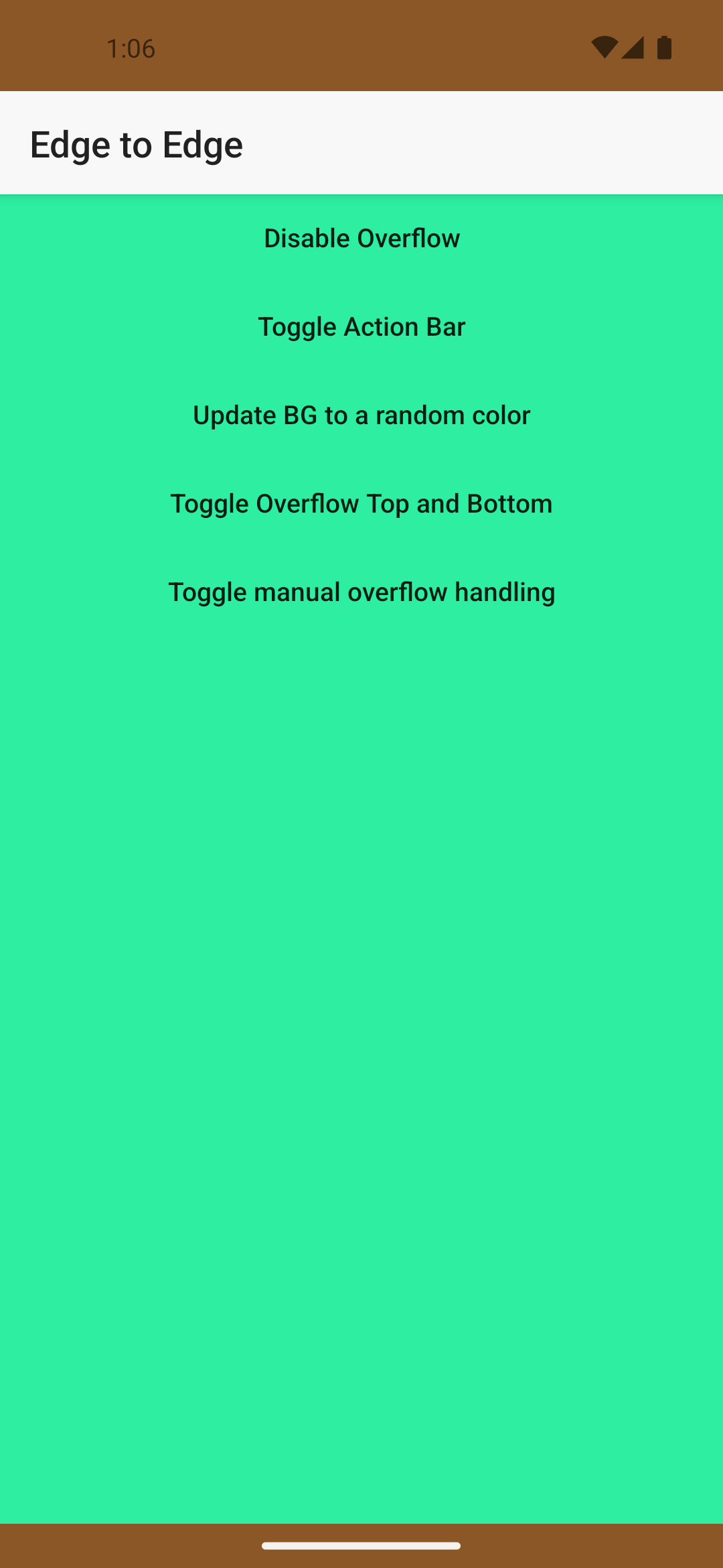 Android Edge to Edge page background color