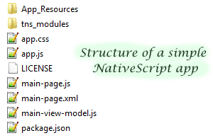 File structure of a NativeScript app