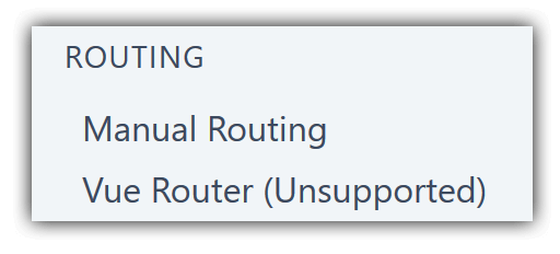 Vue Router (Unsupported)
