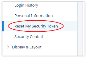 salesforce security token