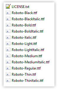 roboto font files