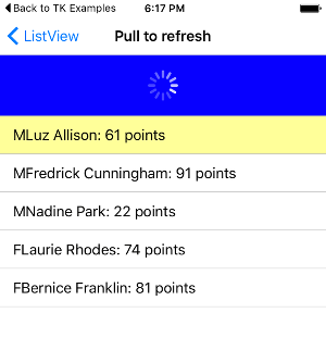 RadListView: Pull to Refresh on iOS