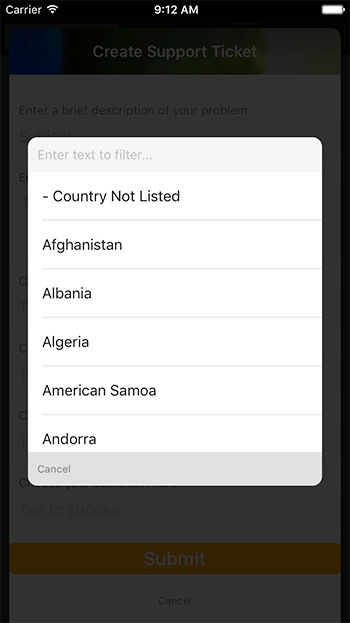 filter by country