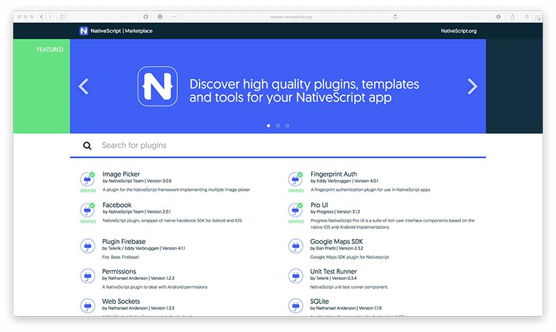 nativescript marketplace