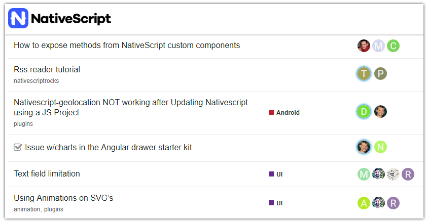 nativescript forum