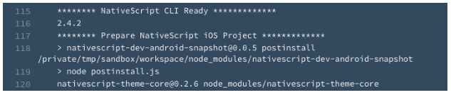 nativescript cli and buddybuild