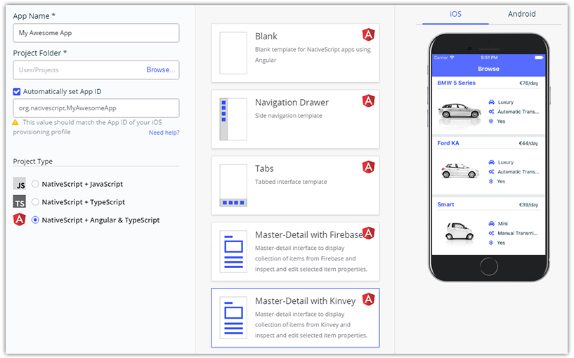 sidekick create new app ui