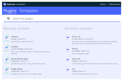 nativescript marketplace plugins